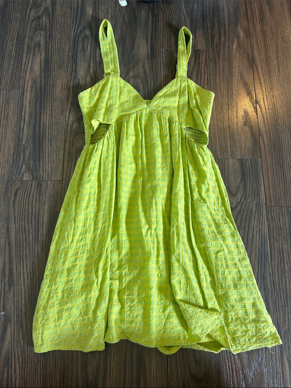 Sadie & Sage Girls Neon Lime Textured Sundress